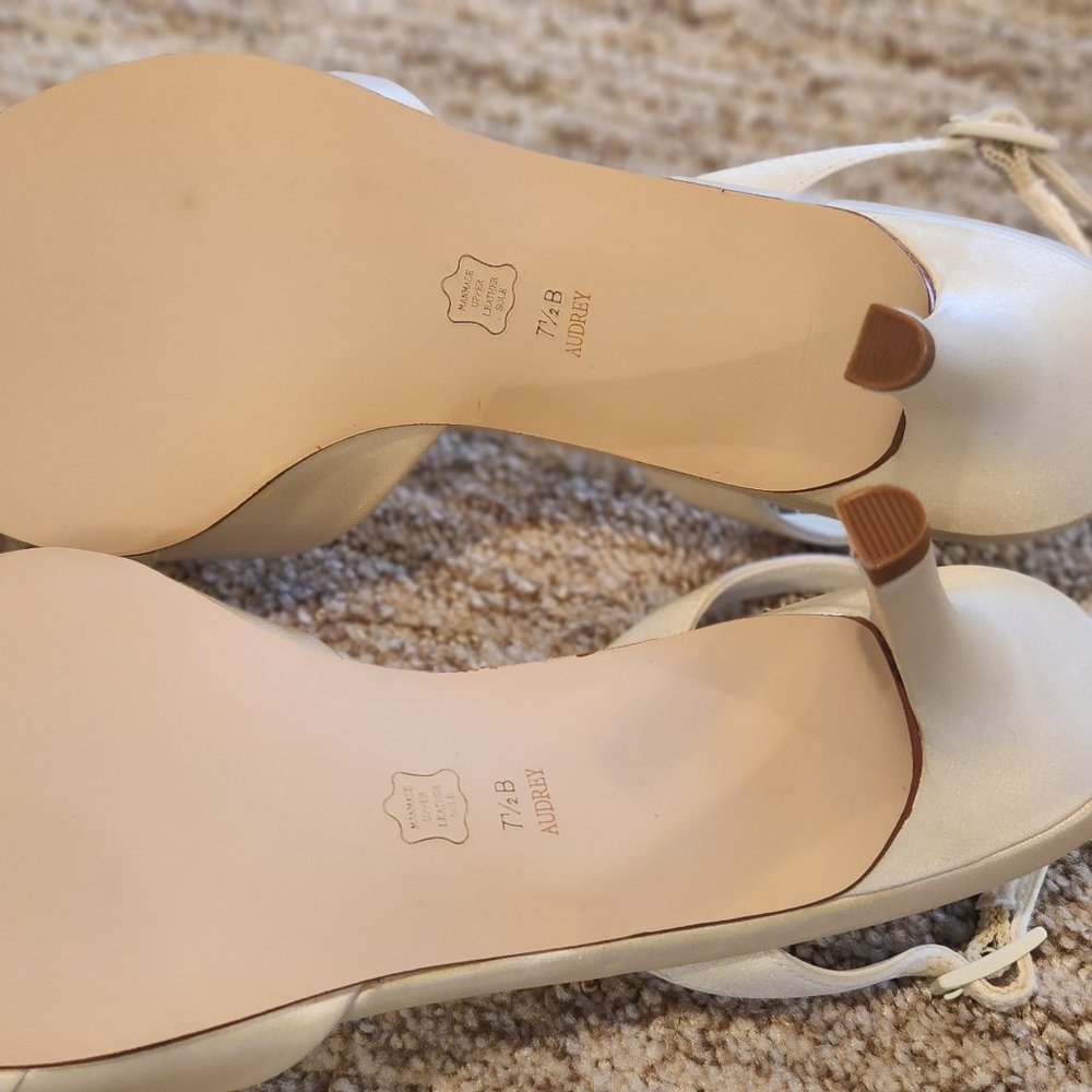Michaelangelo - Womens Ivory Bridal Satin Shoe - New - Picture 7 of 12
